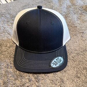 Navy and White Mesh Trucker Hat